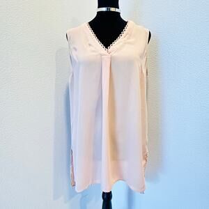 DR2 by Daniel Rainn Blush Pink Hi-Lo Blouse Size Small Boho Top